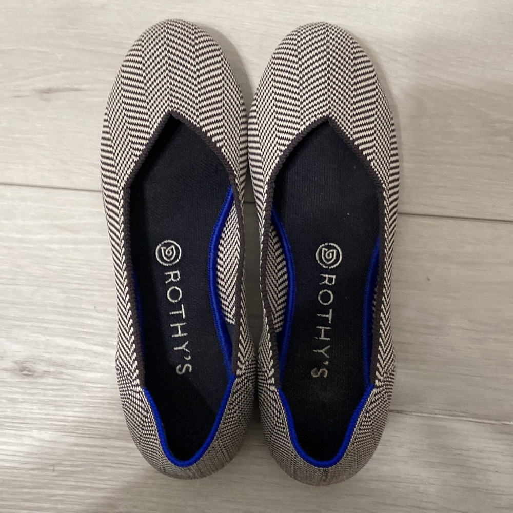 Rothy’s Flannel Herringbone Ballet Flats Women's Recycled Material  -  Size W9